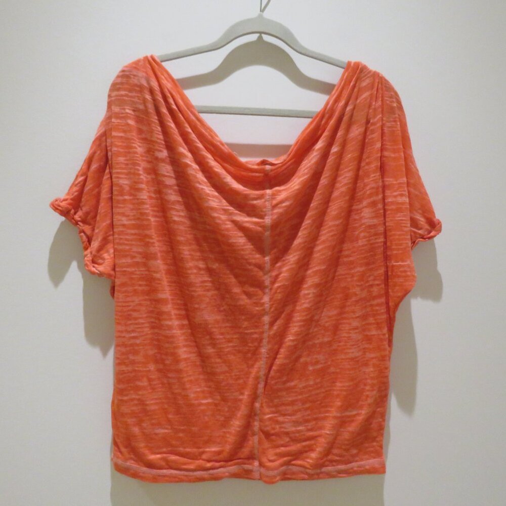FREE PEOPLE WE THE FREE Astrid Neck Burnout Oversized Top in Lotus Red Boho L - Picture 9 of 14